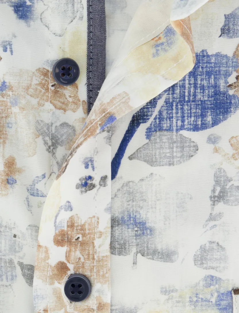 Overhemd Casa Moda Casual Fit bloemen print blauw