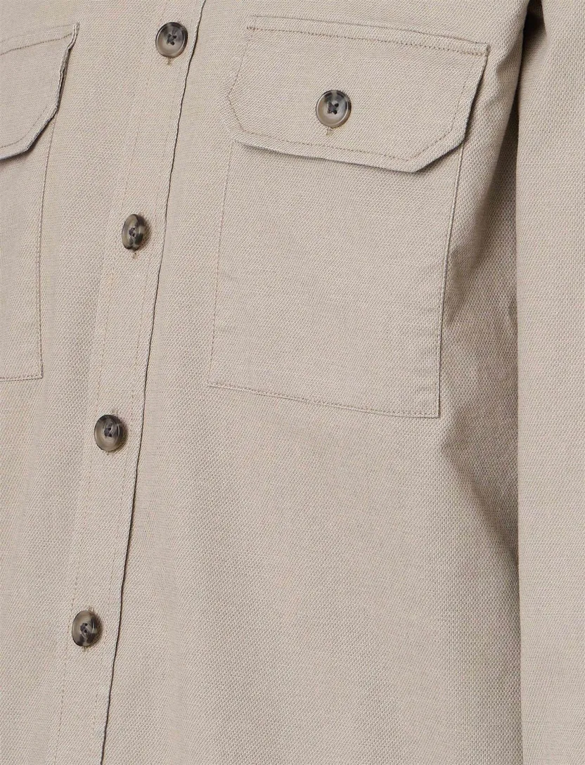 Beige Overshirt Casa Moda katoen effen