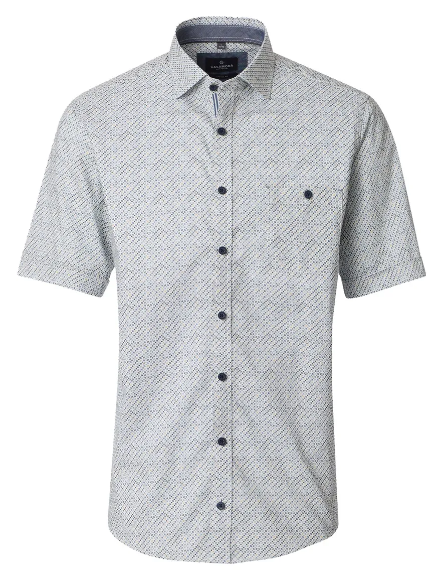 Overhemd wit geprint Casa Moda Casual Fit button down