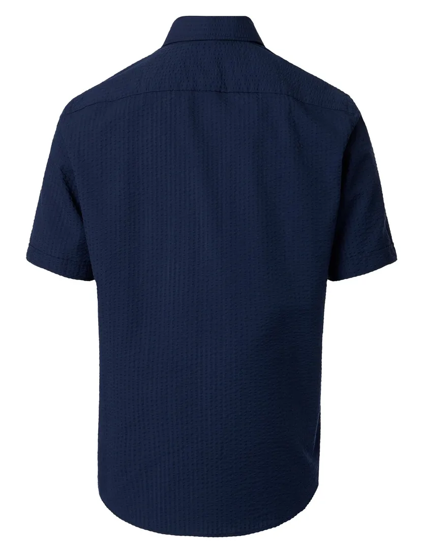 Donkerblauw overhemd Casa Moda Casual Fit borstzak