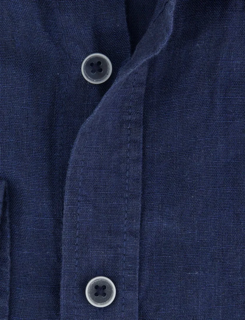 Linnen overhemd Casa Moda Casual Fit donkerblauw