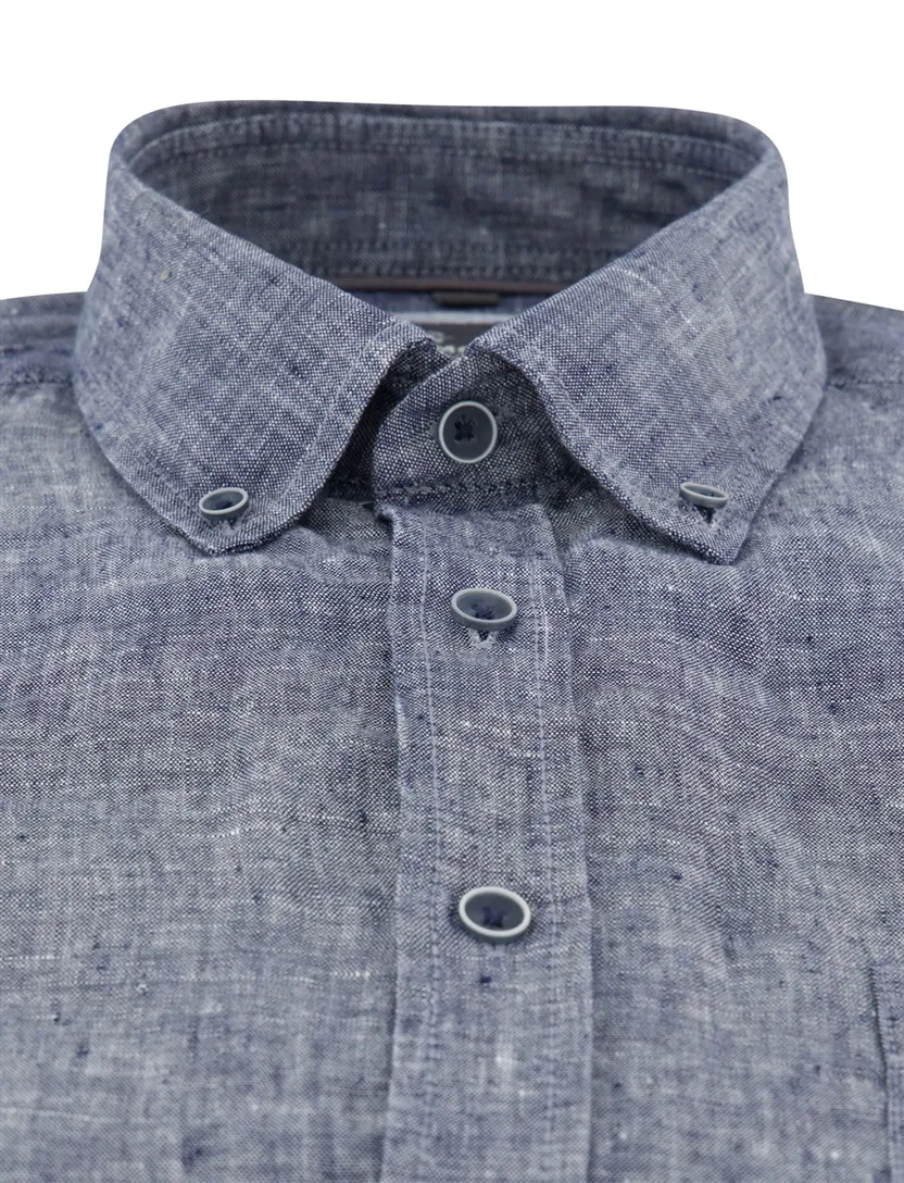 Linnen Overhemd Casa Moda blauw Casual Fit