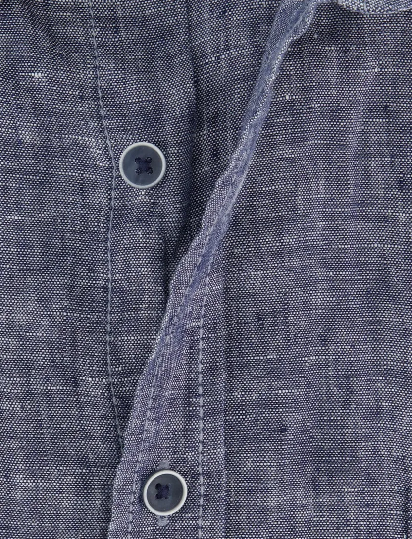 Linnen Overhemd Casa Moda blauw Casual Fit