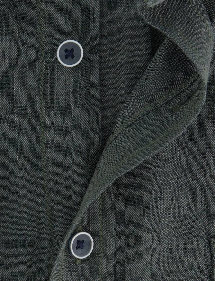 Overhemd casual fit Casa Moda donkergroen gemêleerd button-down