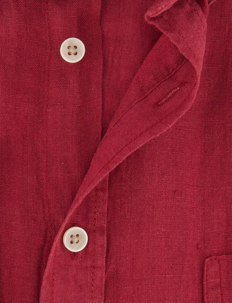 Overhemd met borstzak Casa Moda casual fit rood met witte knopen button-down collar