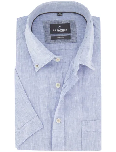 Casa Moda casual overhemd korte mouw Casa Moda Casual Fit lichtblauw