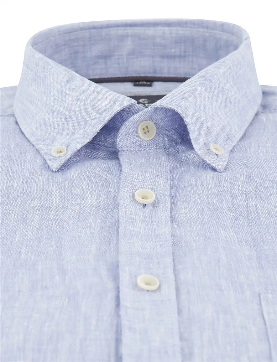 Casa Moda Casual Fit casual overhemd korte mouw lichtblauw