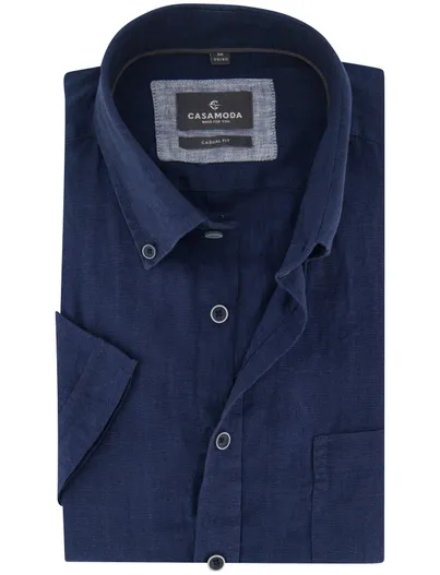 Casa Moda casual overhemd korte mouw Casa Moda Casual Fit donkerblauw