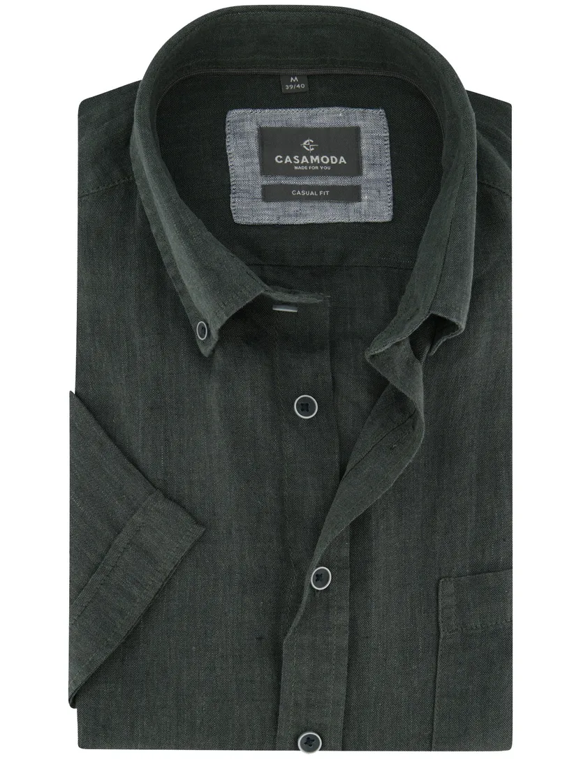 Ovehemd Casa Moda donkergroen button down boord wijde fit