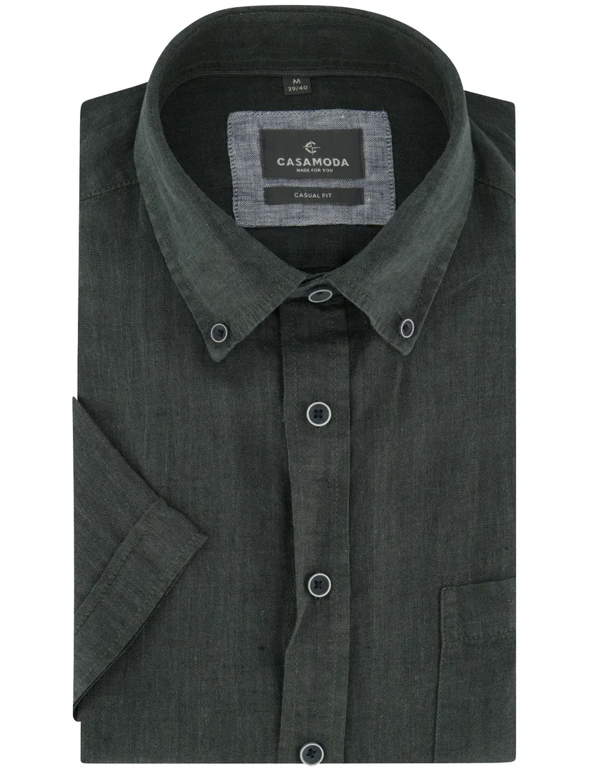 Ovehemd Casa Moda donkergroen button down boord wijde fit