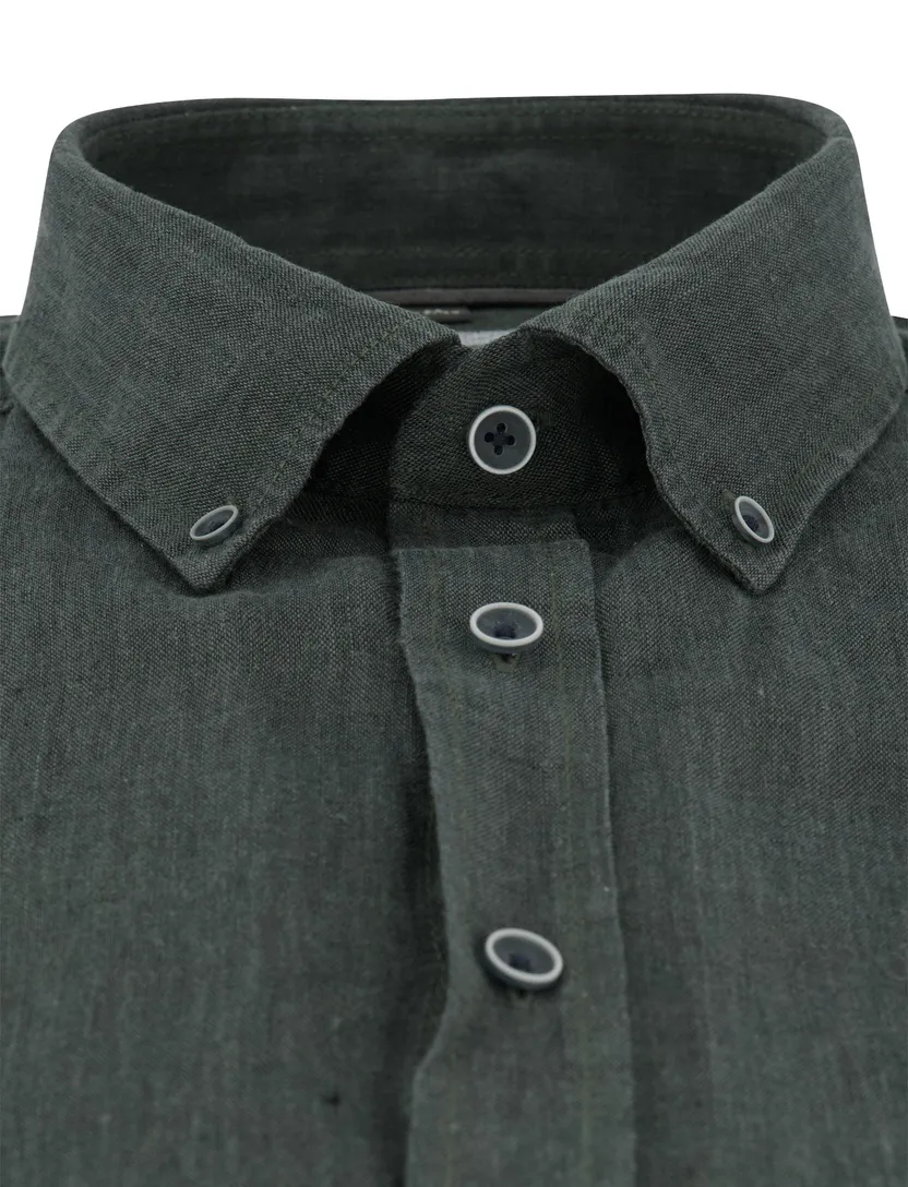 Ovehemd Casa Moda donkergroen button down boord wijde fit