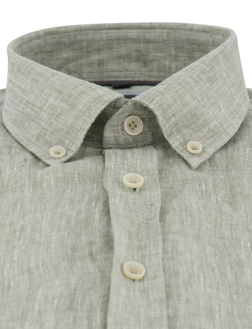 Overhemd Casa Moda Casual fit lichtblauw gemeleerd borstzak