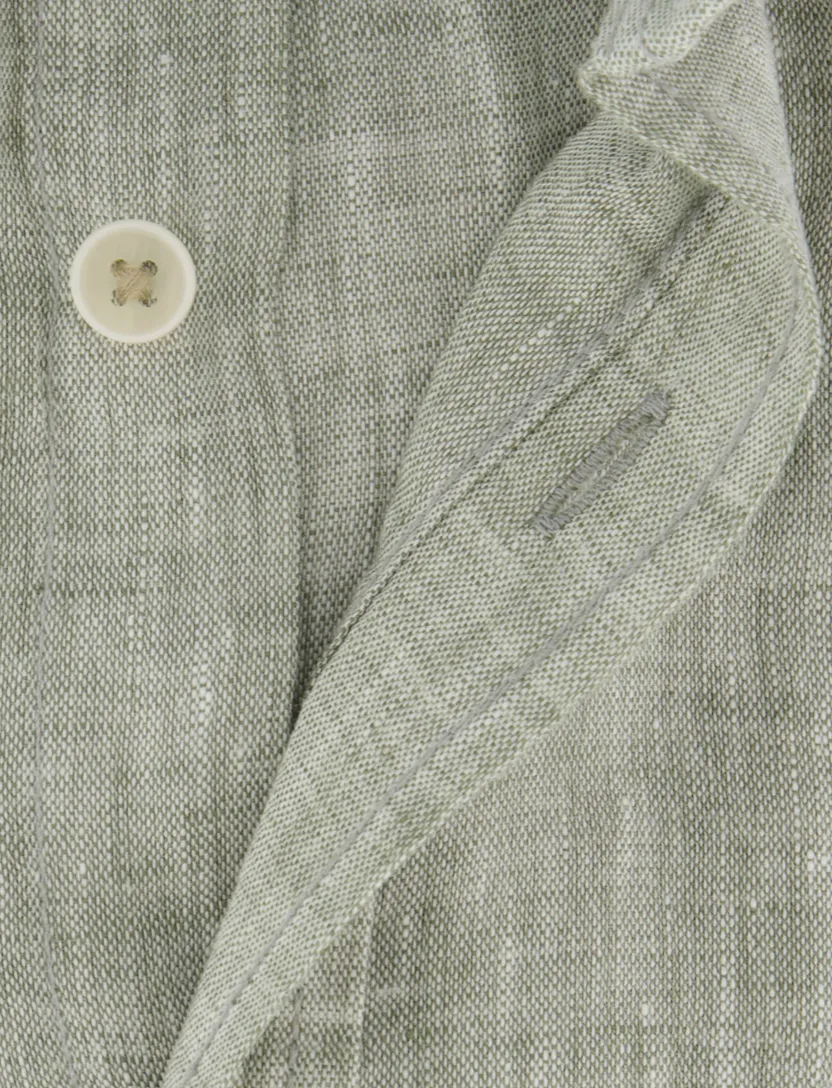 Overhemd Casa Moda Casual fit lichtblauw gemeleerd borstzak