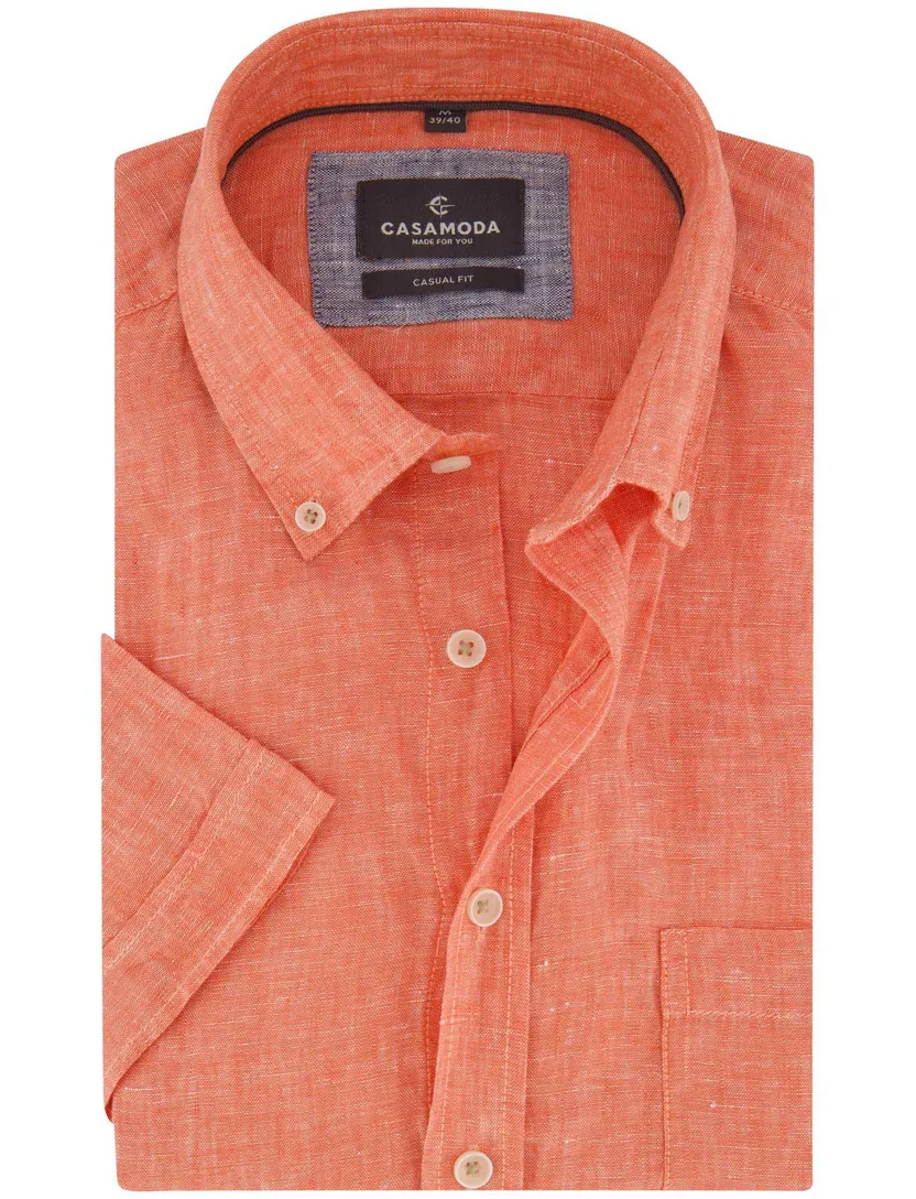 Overhemd Casa Moda oranje wijde fit borstzak