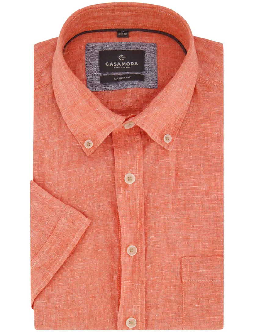 Overhemd Casa Moda oranje wijde fit borstzak