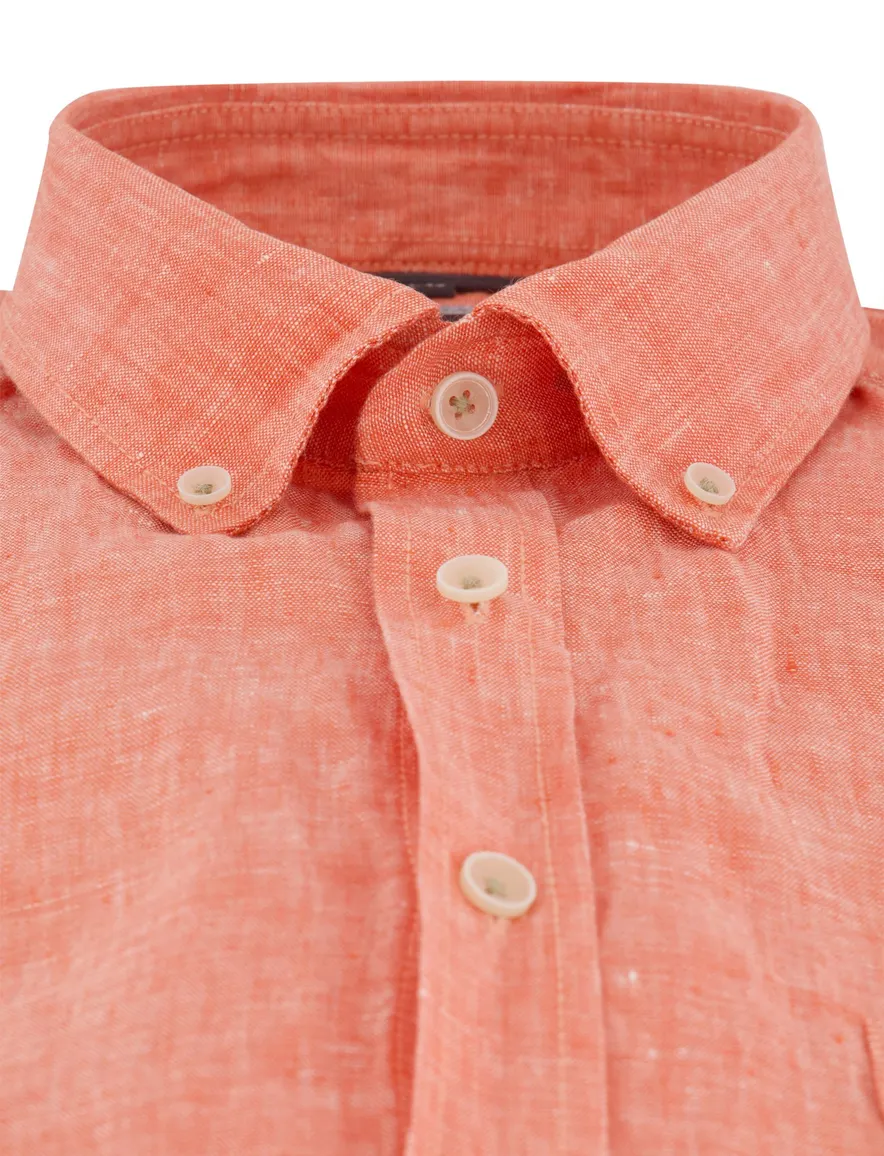Oranje overhemd Casa Moda Casual fit korte mouw