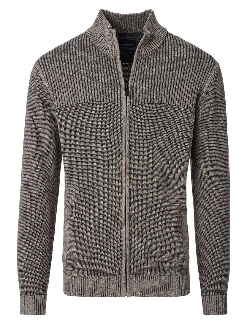 Vest Casa Moda bruin gemeleerd gebreid
