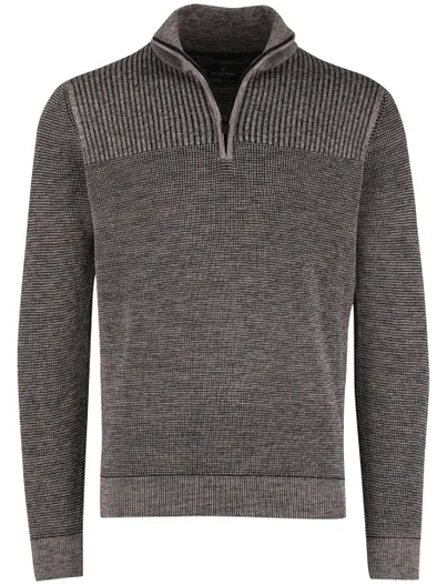 Casa Moda Half zip trui Casa Moda grijs structuur