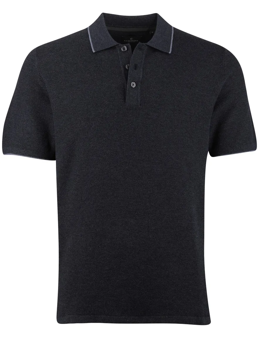 Grijs poloshirt Casa Moda structuur 3 knoops