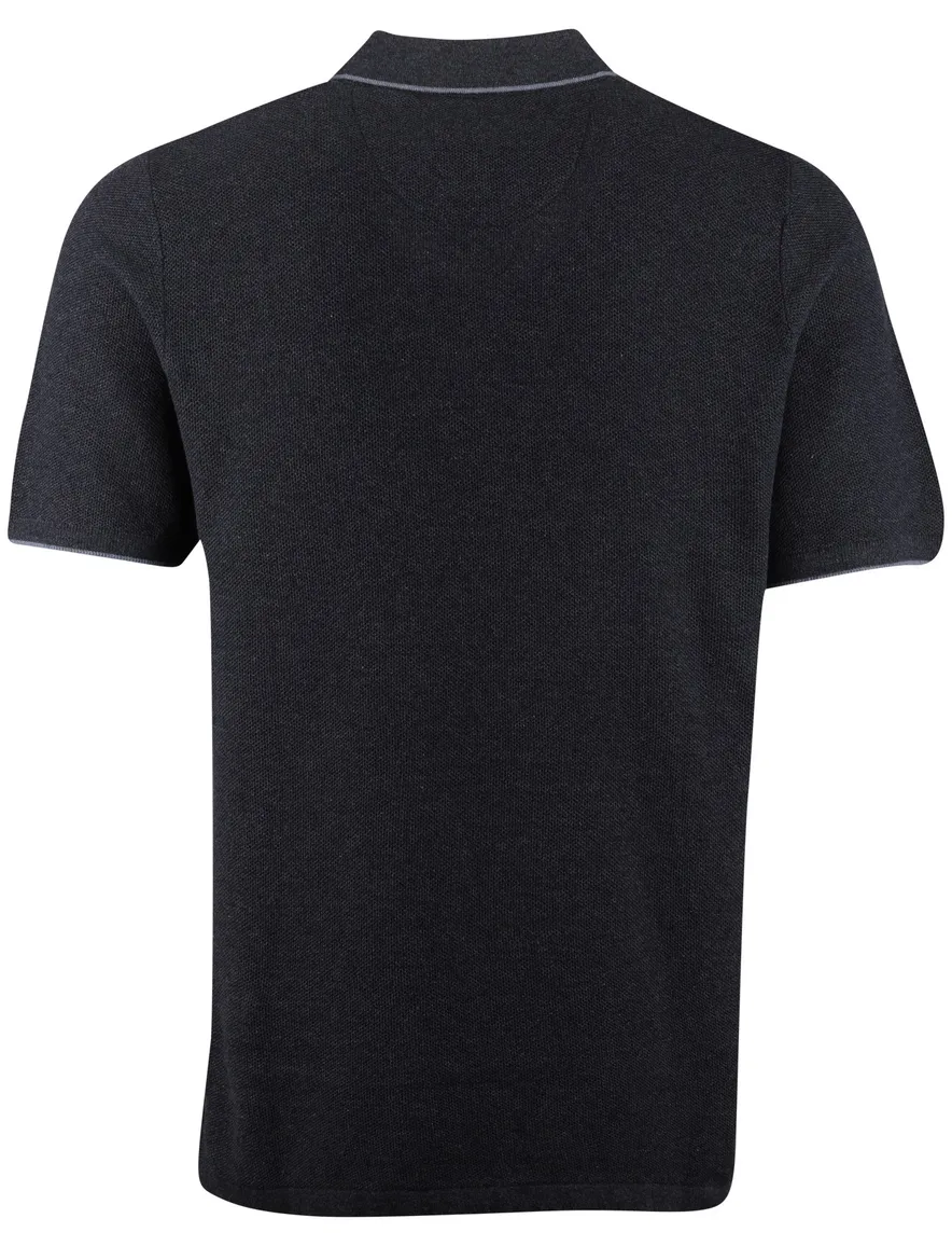 Grijs poloshirt Casa Moda structuur 3 knoops