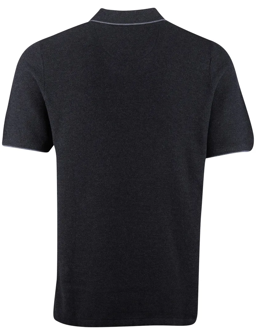 Poloshirt Casa Moda grijs structuur 3 knoops