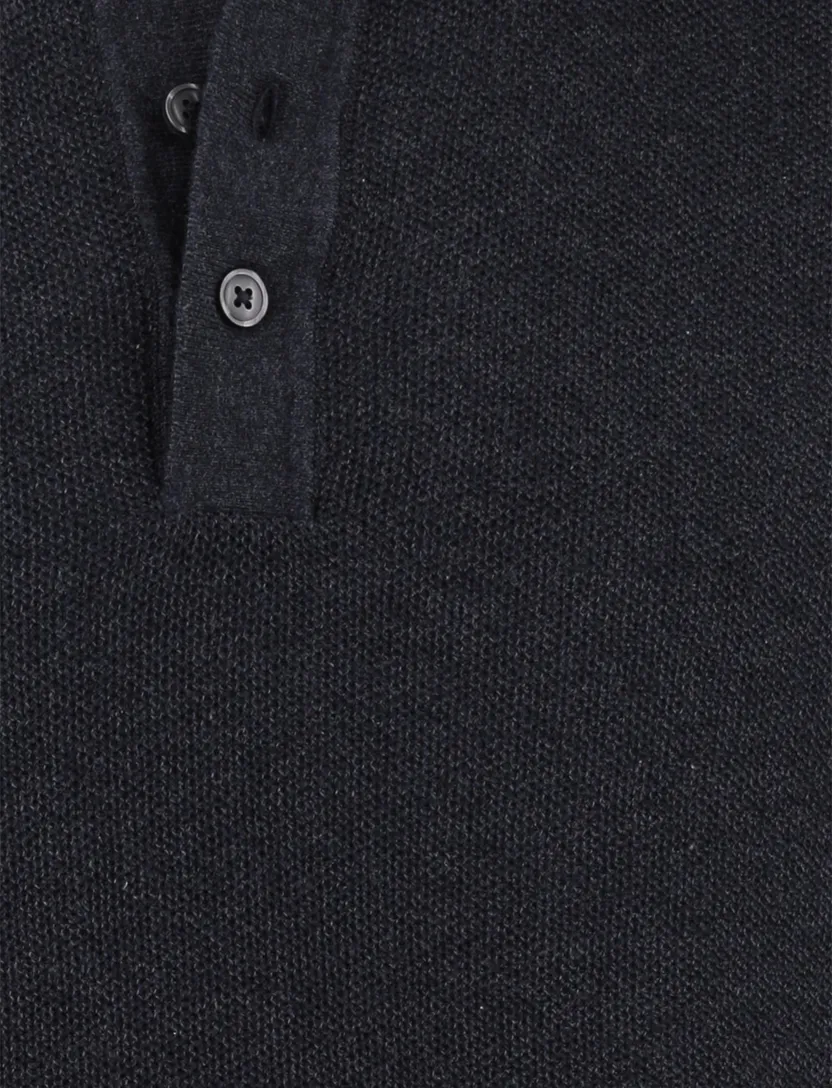 Poloshirt Casa Moda grijs structuur 3 knoops