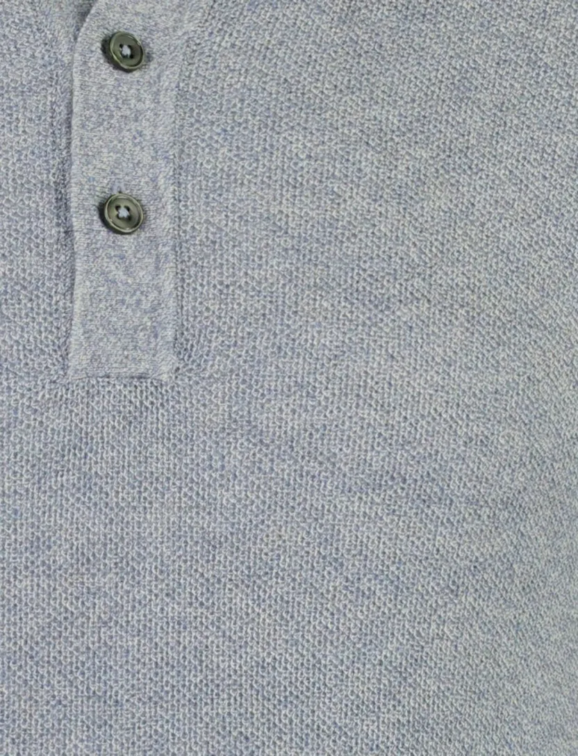 Blauwe polo Casa Moda gebreid korte mouwen