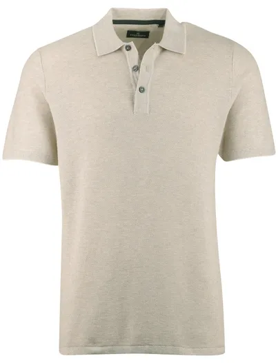 Casa Moda Beige poloshirt Casa Moda structuur 3 knoops