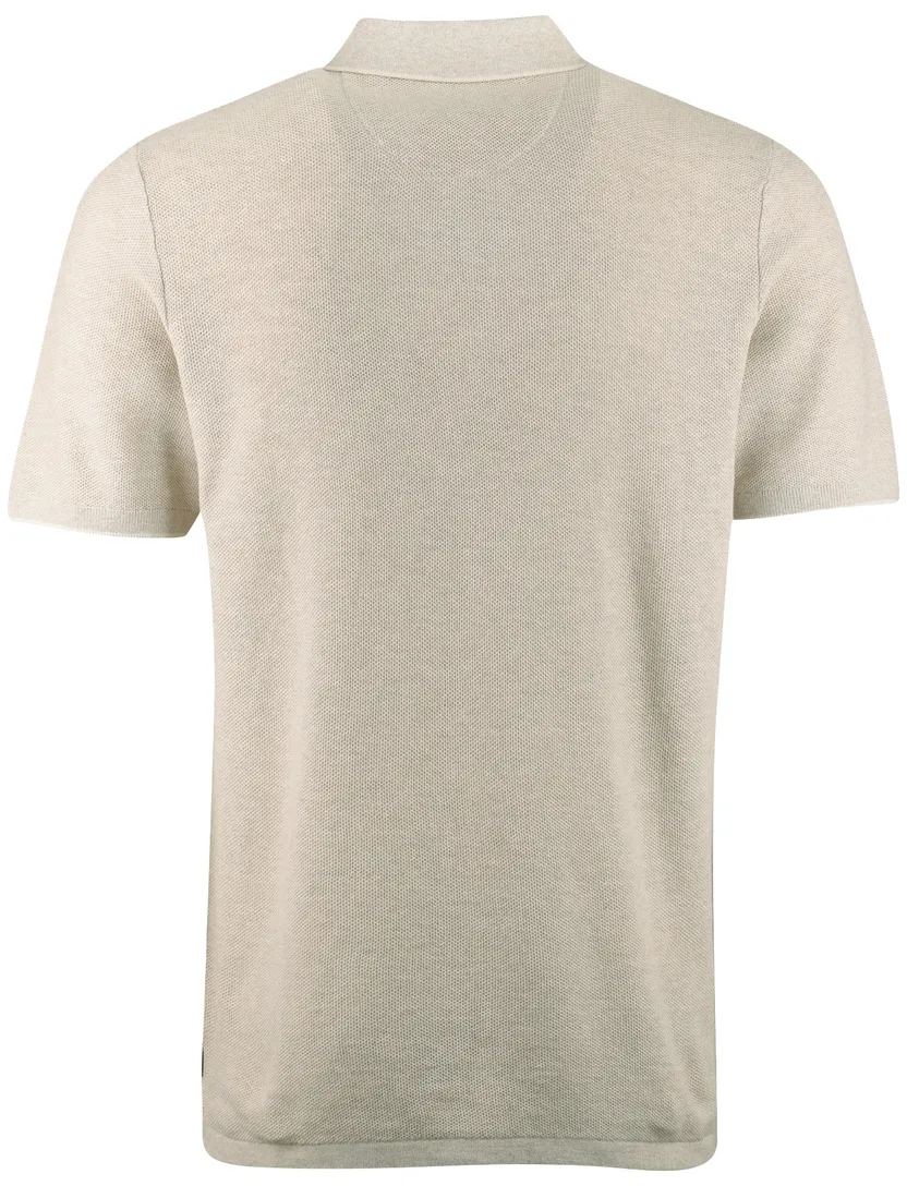 Poloshirt Casa Moda beige structuur 3 knoops