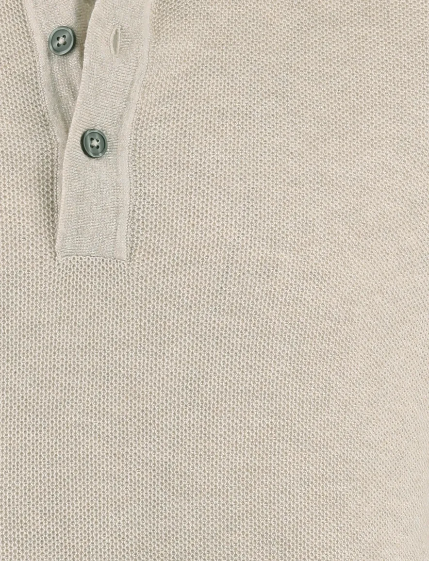 Beige poloshirt Casa Moda structuur 3 knoops