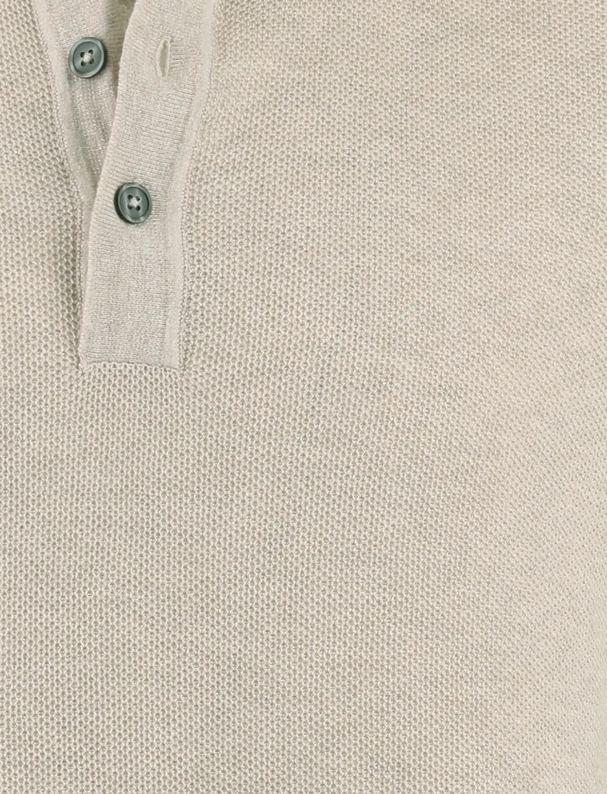 Beige poloshirt Casa Moda structuur 3 knoops