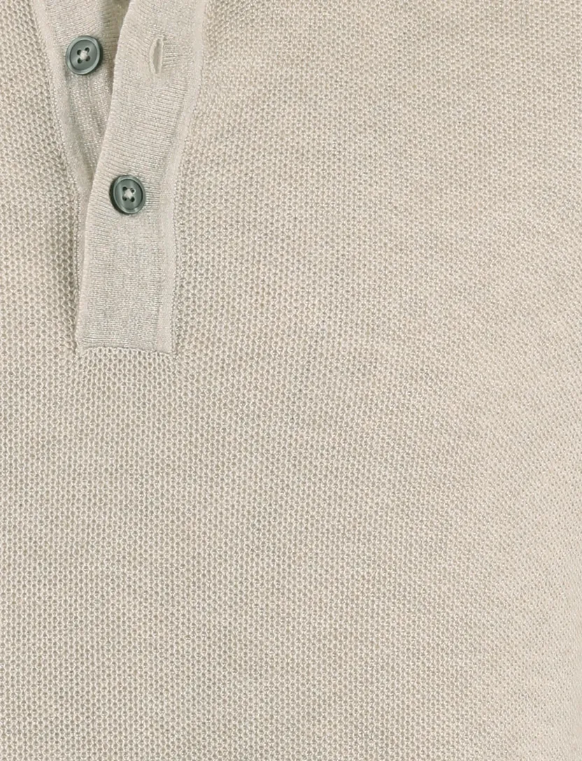 Poloshirt Casa Moda beige structuur 3 knoops