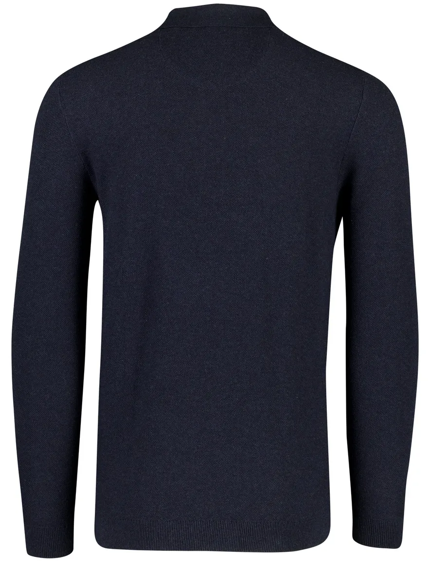 Donkerblauwe poloshirt 3 knoops Casa Moda normale fit