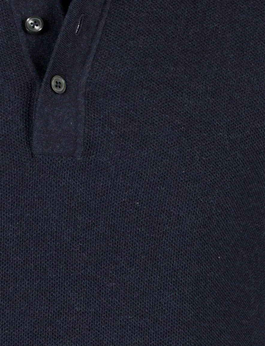 Donkerblauwe poloshirt 3 knoops Casa Moda normale fit