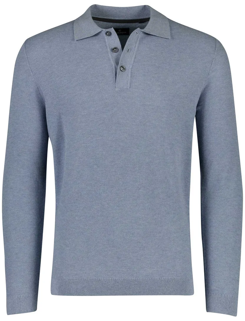 Poloshirt Casa Moda blauw 3 knoopjes normale fit