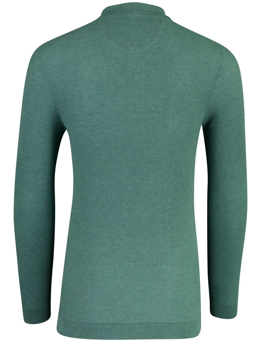 Casa Moda poloshirt 3 knoops lange mouwen groen