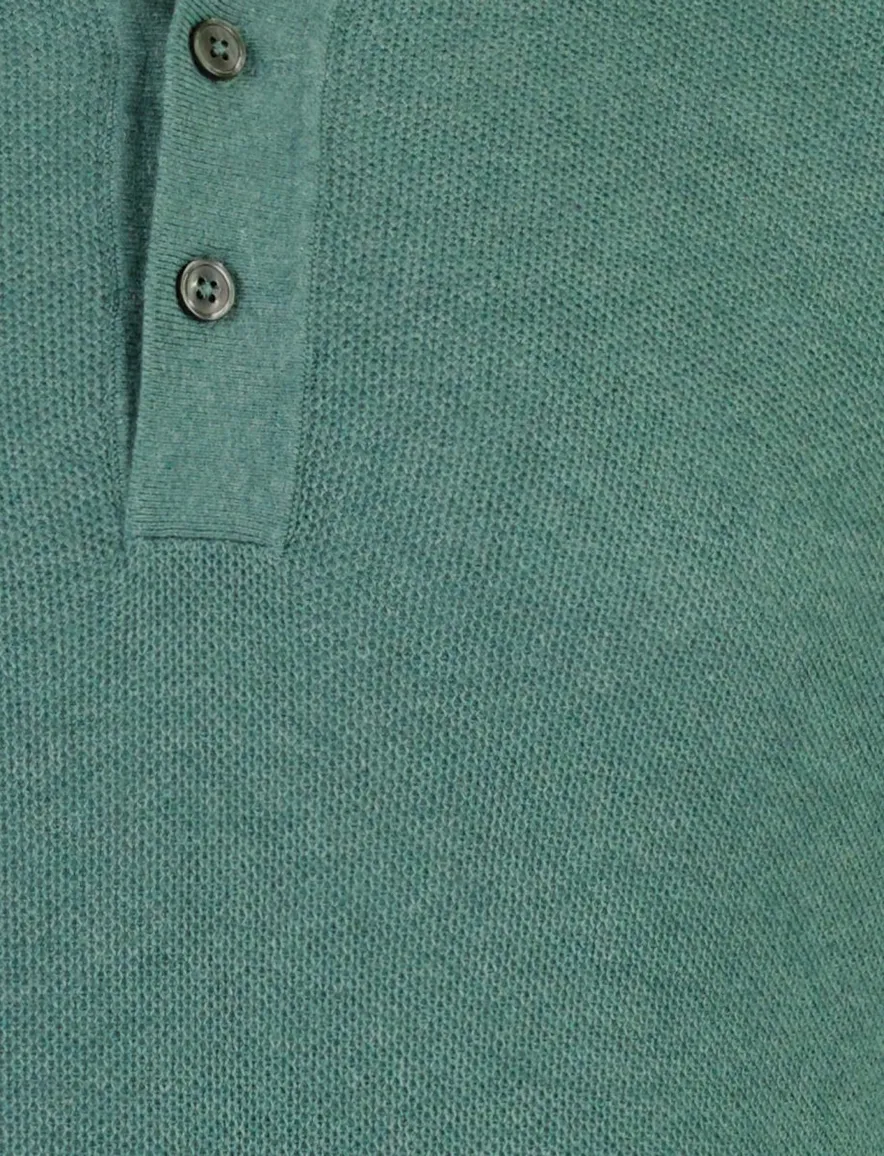 Casa Moda poloshirt 3 knoops lange mouwen groen