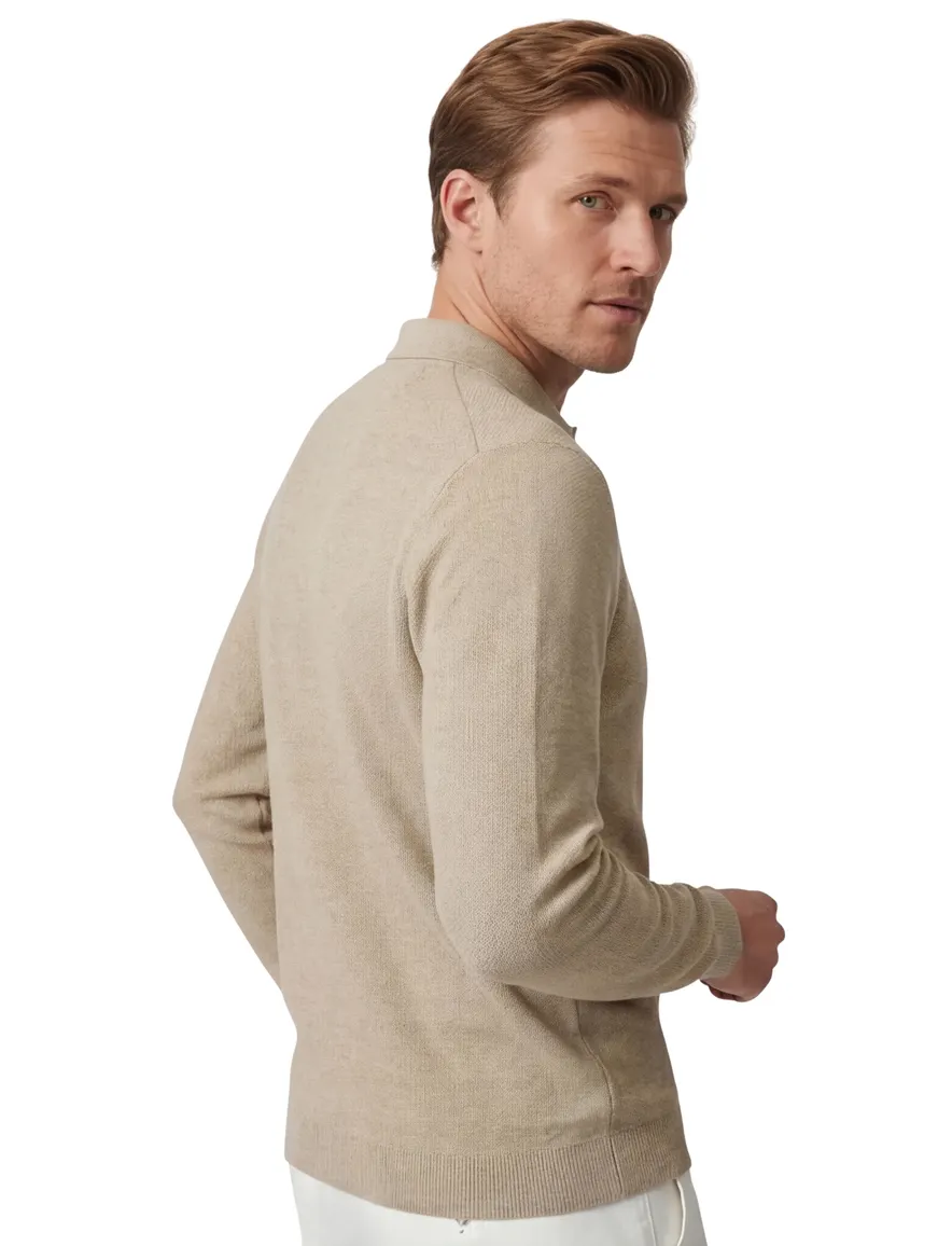 Beige poloshirt Casa Moda 3 knopen normale fit