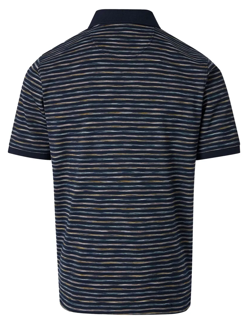 donkerblauwe gestreepte polo korte mouw Casa Moda normale fit