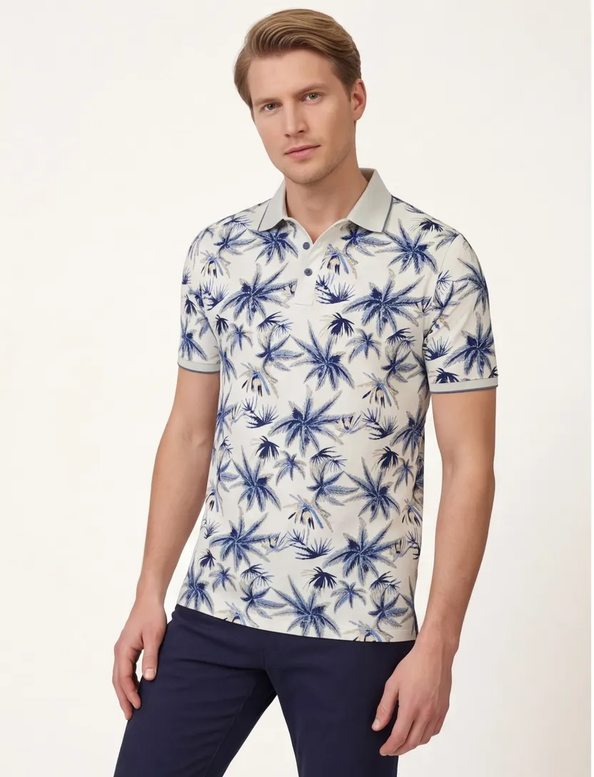Casa Moda poloshirt wit wijde fit