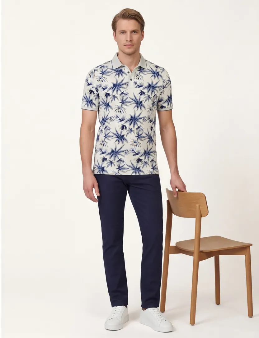 Casa Moda poloshirt wit wijde fit