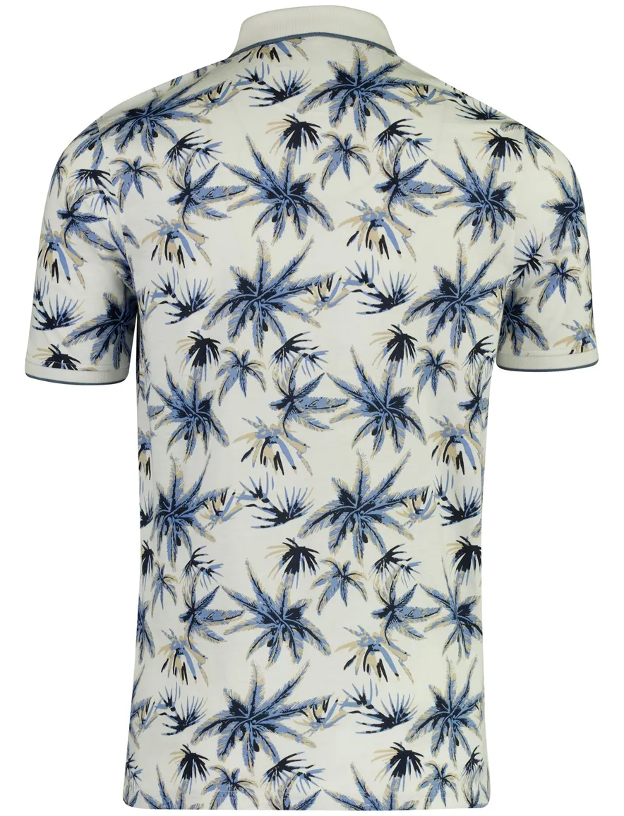 Poloshirt Casa Moda wit pique wijde fit