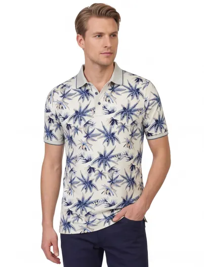Casa Moda Casa Moda poloshirt wit wijde fit