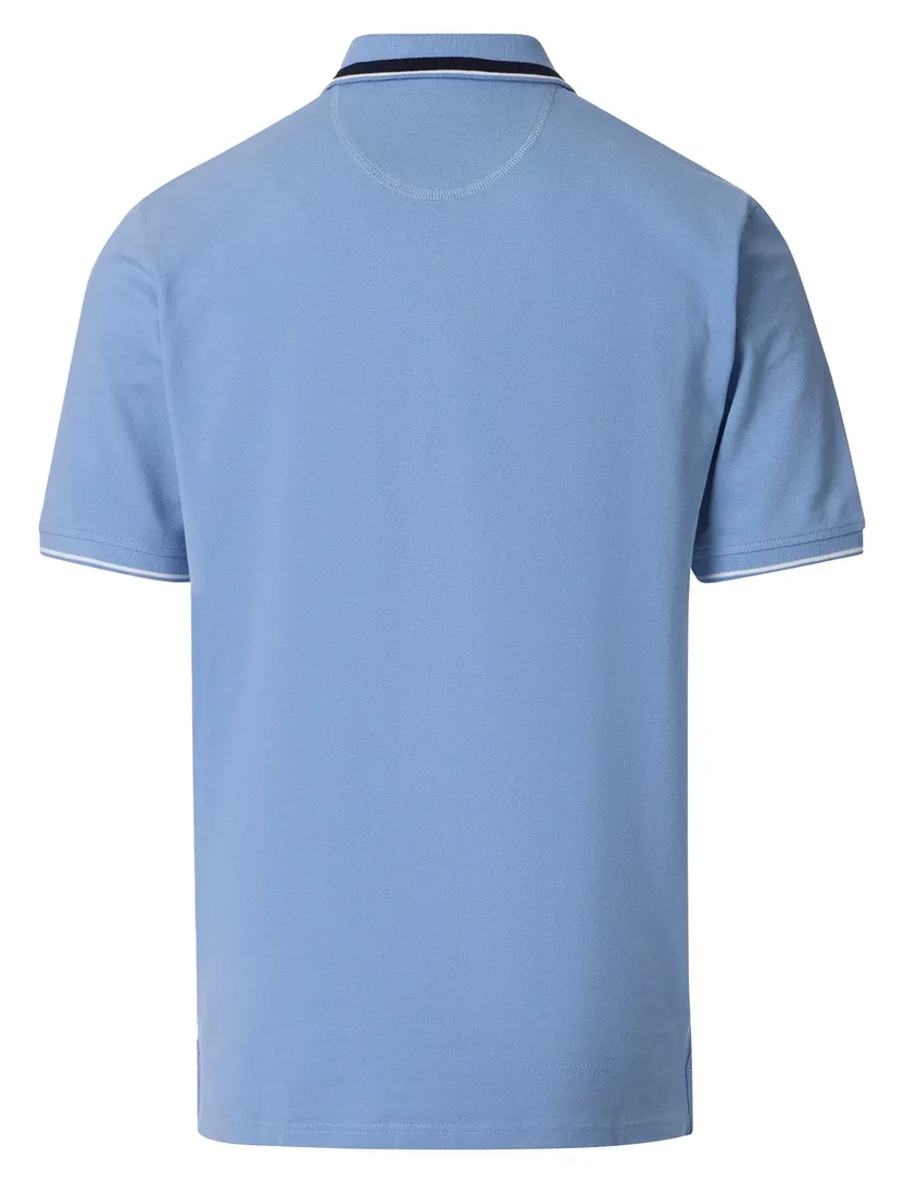 blauwe polo met zwarte omlijning Casa Moda korte mouw