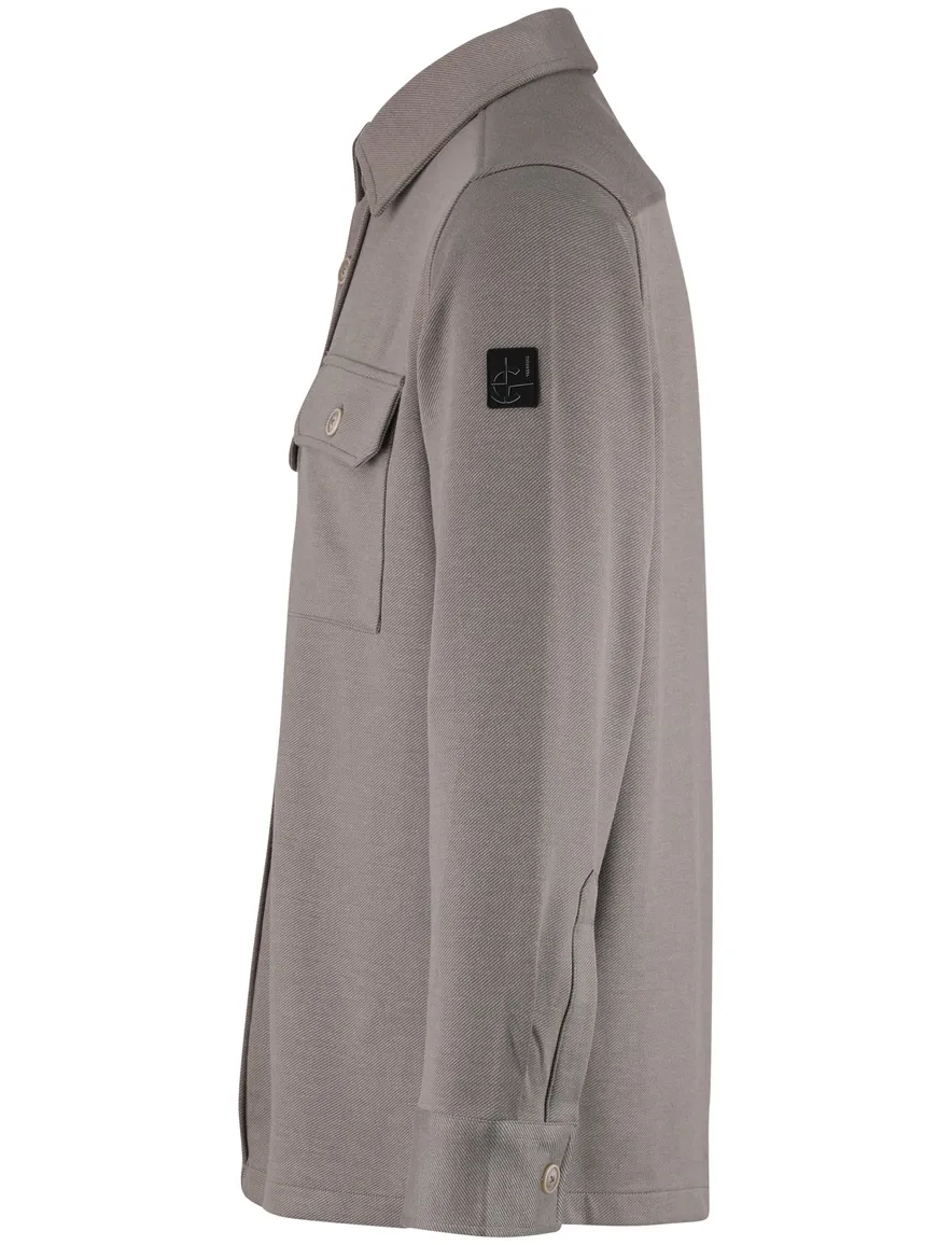 Overshirt taupe Casa Moda met knoopsluiting twill