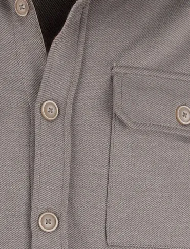 Overshirt taupe Casa Moda met knoopsluiting twill