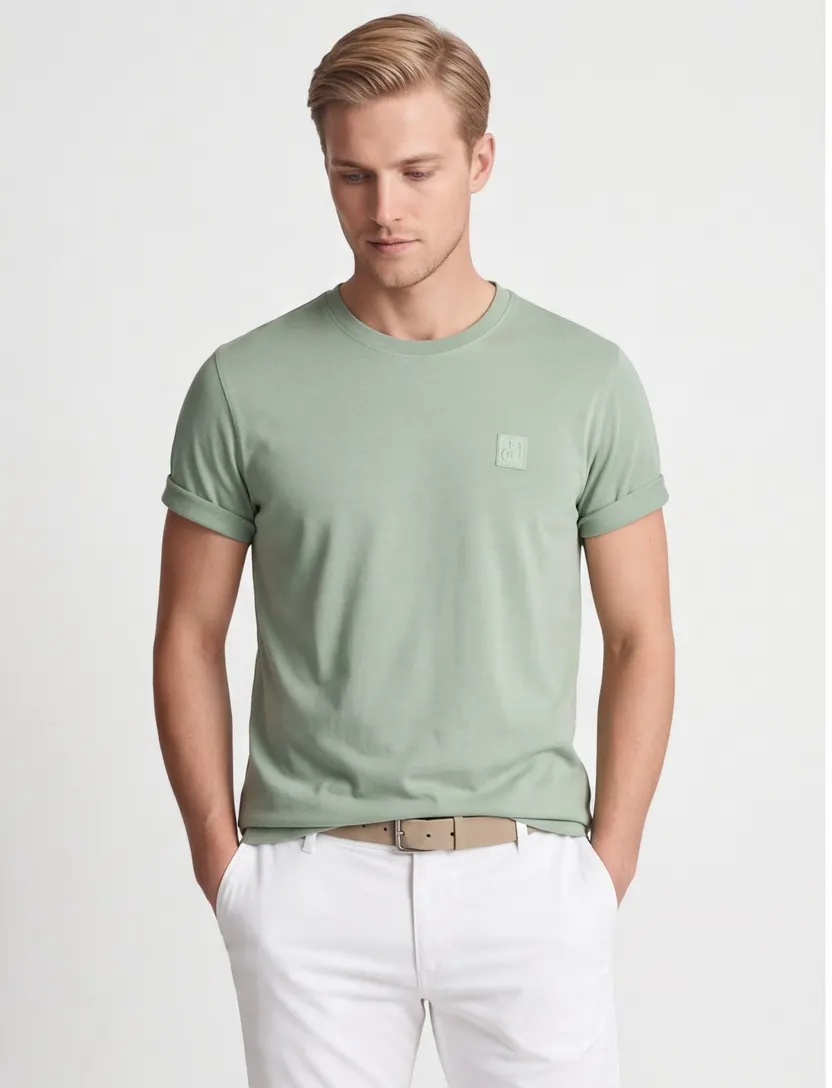 Groen t-shirt Casa Moda stretch ronde hals