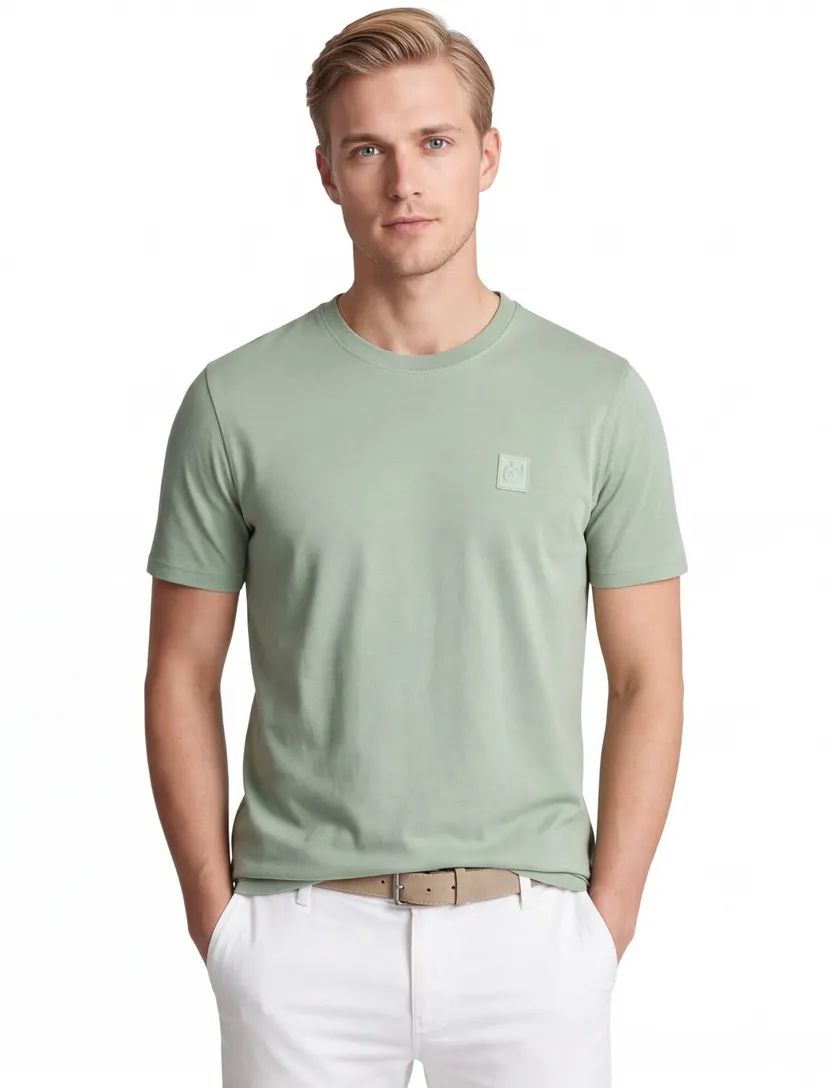 Groen t-shirt Casa Moda stretch ronde hals
