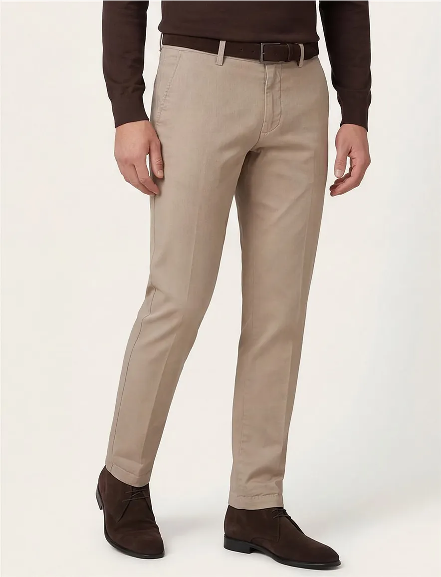 Chino Mason's Torinostyle katoen bruin met omslag