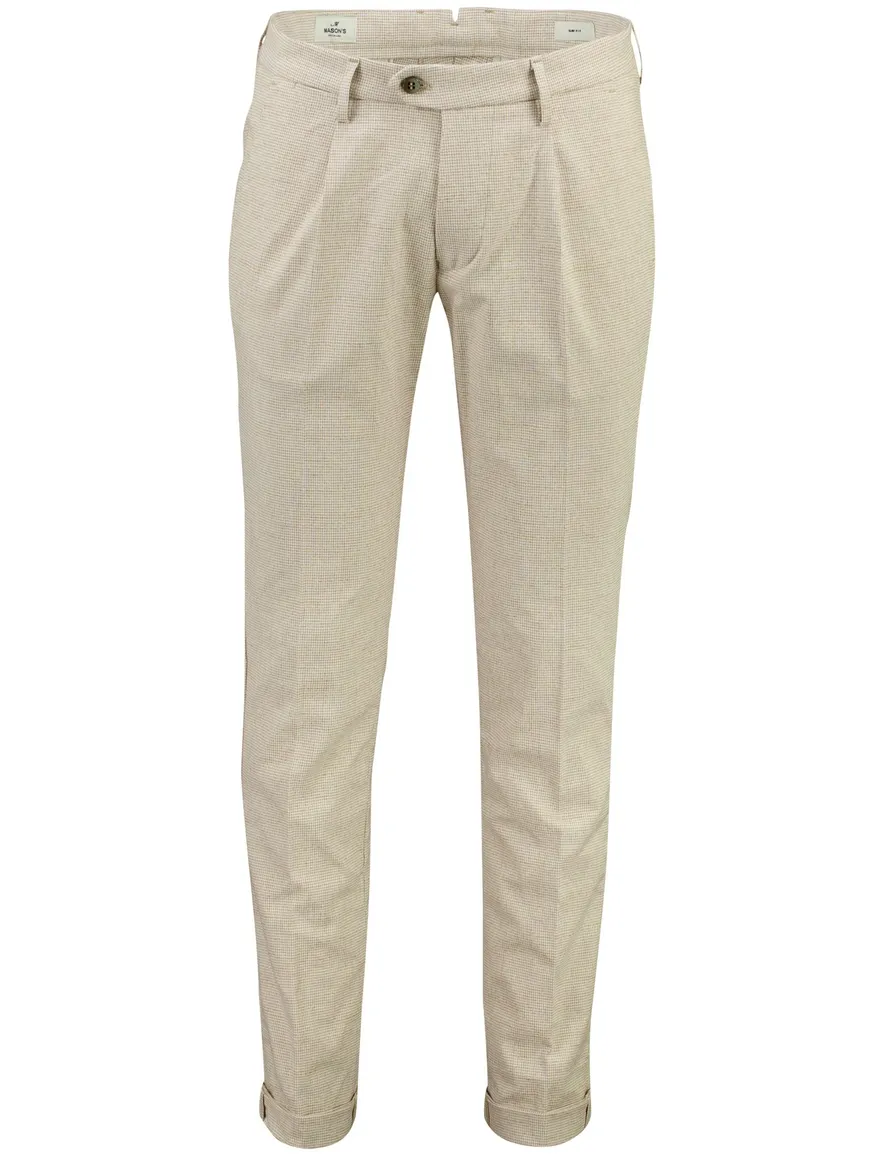 Beige pantalon geprint Mason's Torino City bandplooi